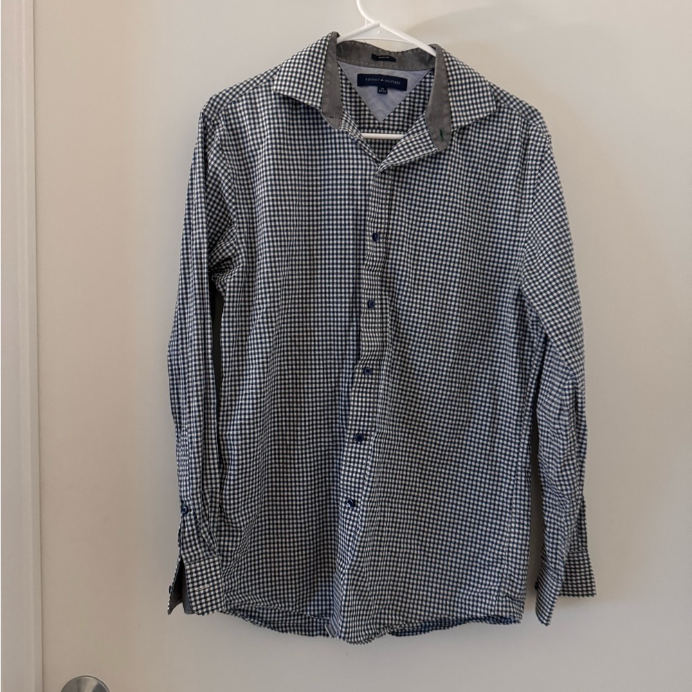 Men's Black and White Checkered Shirt
